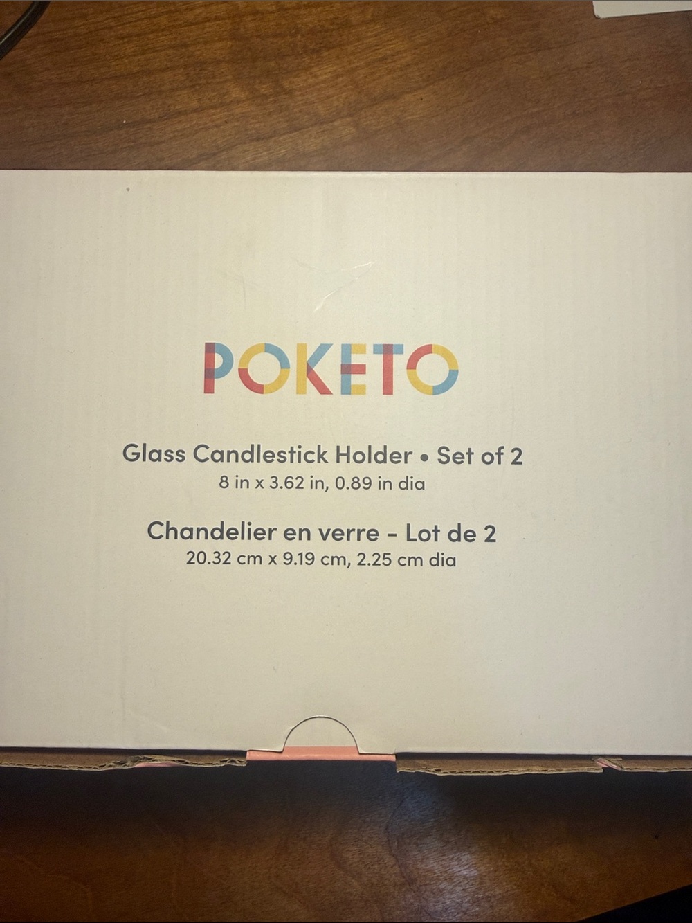 New in box Poketo Glass Candlestick Holder Set of 2 – White